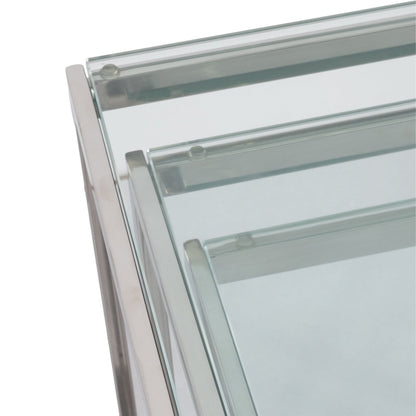 S/3 20/22/24" MAXWELL STAINLESS STEEL NESTING TABL
