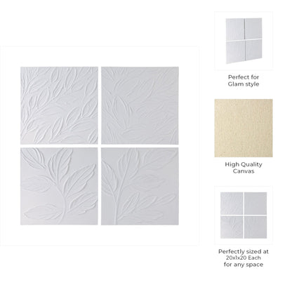 S/4 20X20 MAEVE HANDPAINTED DIMENSIONAL WALL ART