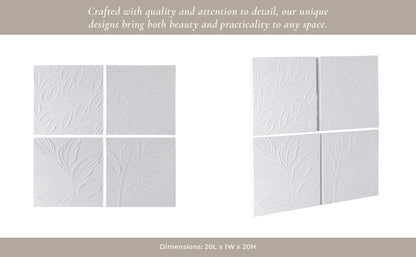 S/4 20X20 MAEVE HANDPAINTED DIMENSIONAL WALL ART