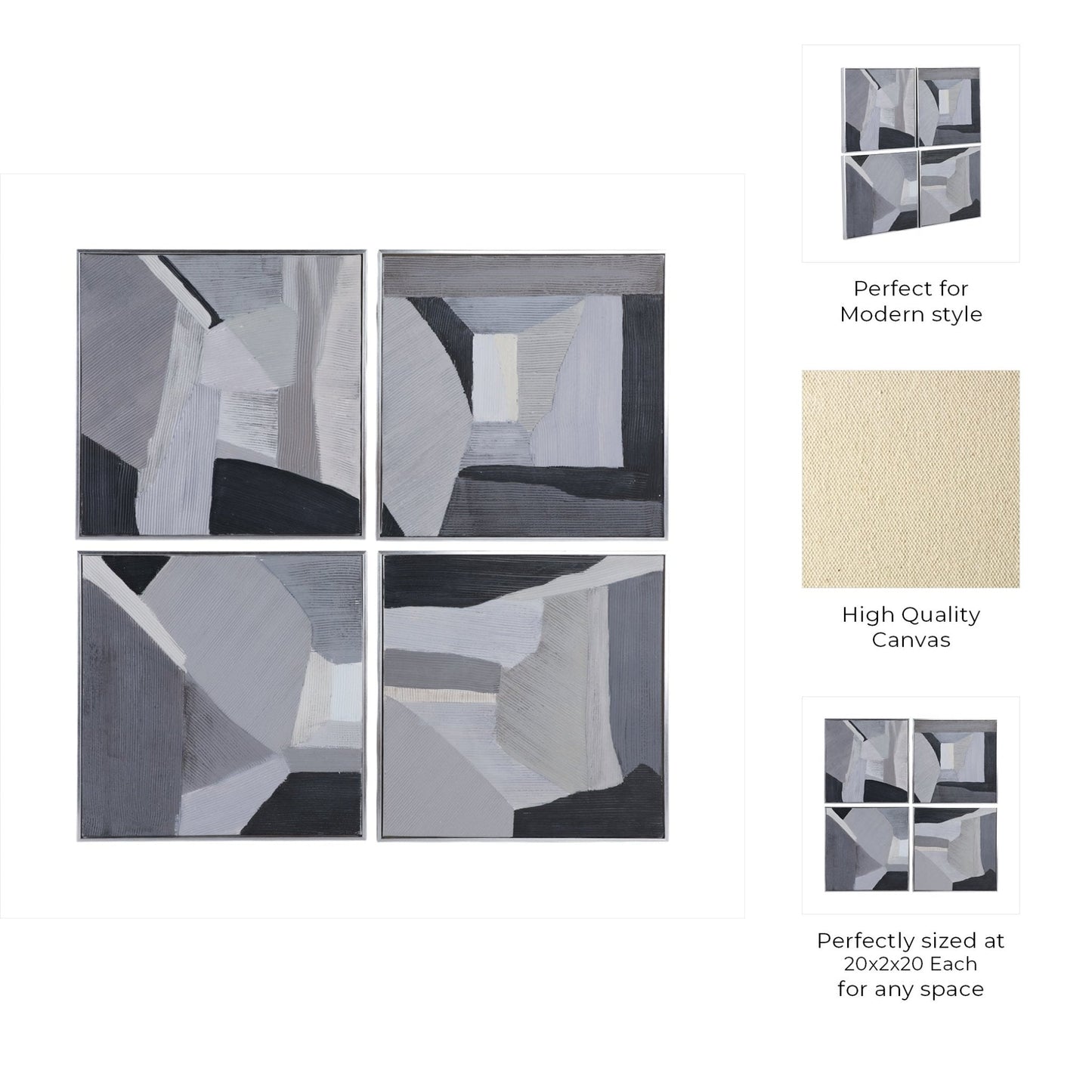 S/4 20x20 Triana Handpainted Wall Art