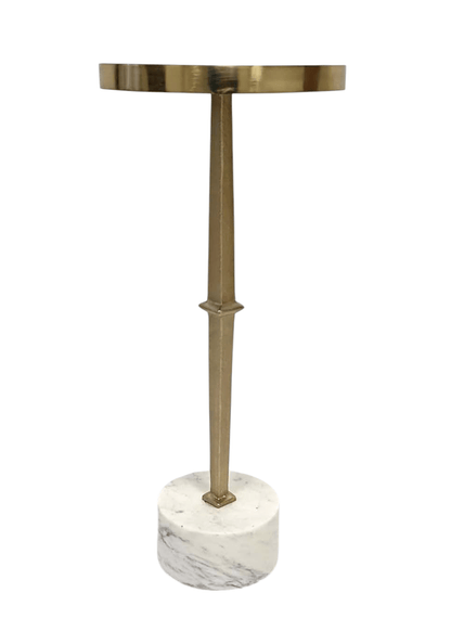 SIIDE TABLE MARBLE AND ALUMINUM 10X10X24"