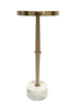 SIIDE TABLE MARBLE AND ALUMINUM 10X10X24