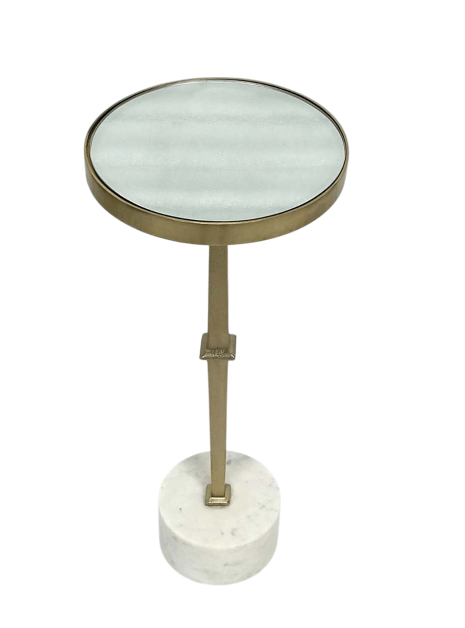 SIIDE TABLE MARBLE AND ALUMINUM 10X10X24"
