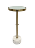 SIIDE TABLE MARBLE AND ALUMINUM 10X10X24