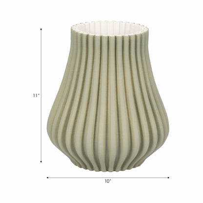 Somerset 3d Printed Vase, Oil Green |EV20076-02