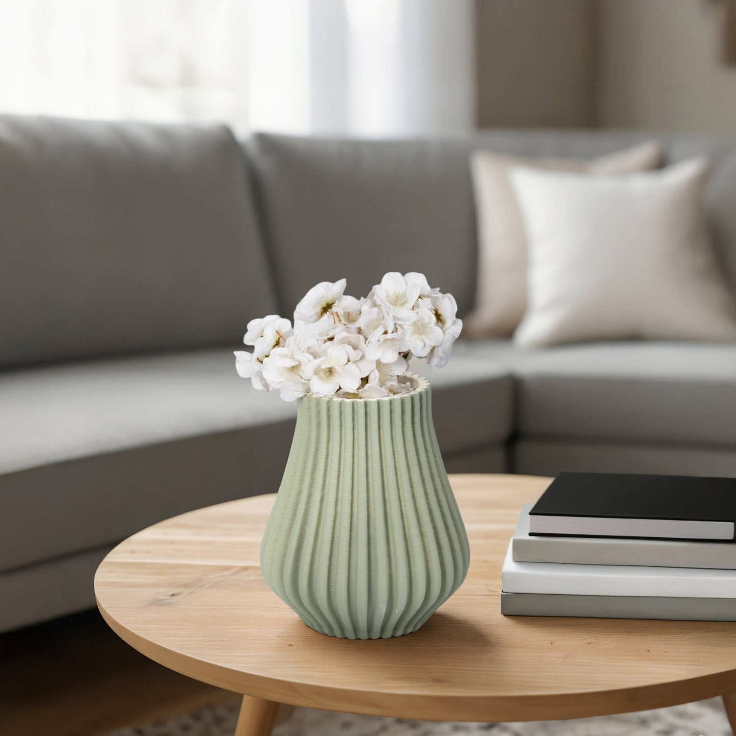 Somerset 3d Printed Vase, Oil Green |EV20076-02