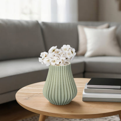 Somerset 3d Printed Vase, Oil Green |EV20076-02