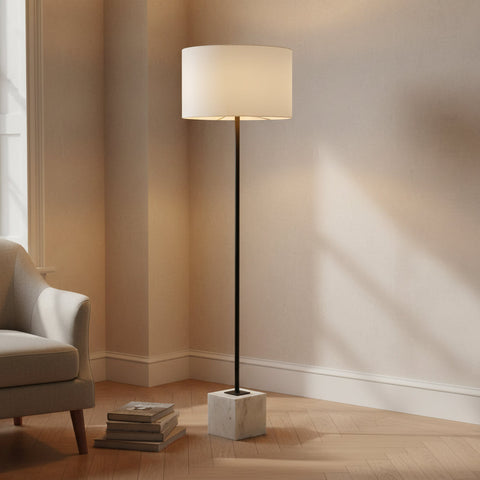 Square Marble Base Floor Lamp