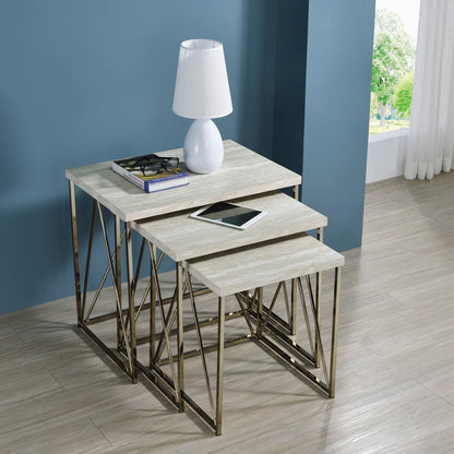 طاولة جانبية متداخلة من تاريكا (مجموعة من 3 قطع)