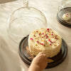 Tashi Glass Cloche With Wooden Painted Base