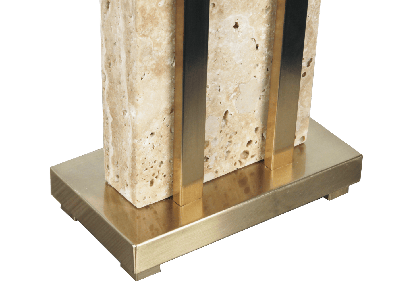 Stark Cream Travertine Table Lamp in Antique Brass-64.5cm H