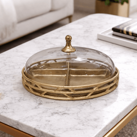Ttray with glass dome |JO-5011