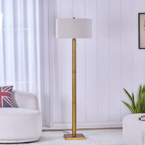 72'H Lumar Brass Metal Floor Lamp