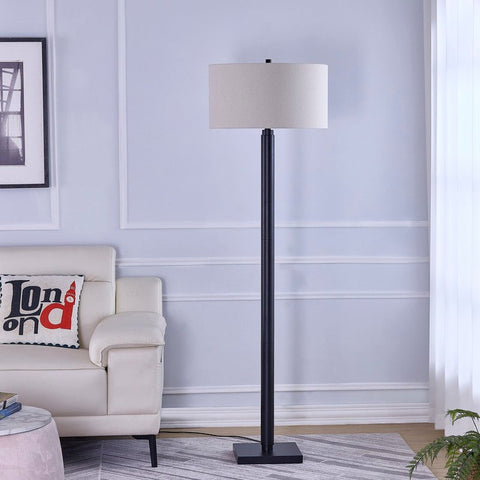 72'H Lumar Black Metal Floor Lamp