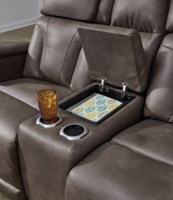 Ashley Homestore | Warrior Peak Power Reclining Loveseat with Console