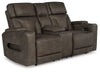 Ashley Homestore | Warrior Peak Power Reclining Loveseat with Console
