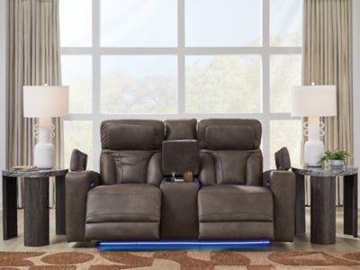 Ashley Homestore | Warrior Peak Power Reclining Loveseat with Console