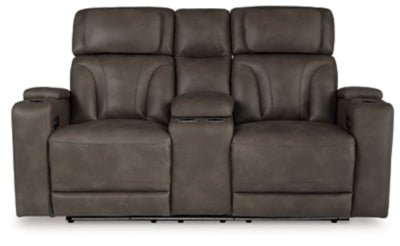 Ashley Homestore | Warrior Peak Power Reclining Loveseat with Console