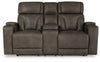 Ashley Homestore | Warrior Peak Power Reclining Loveseat with Console