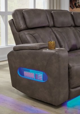 Ashley Homestore | Warrior Peak Power Reclining Loveseat with Console
