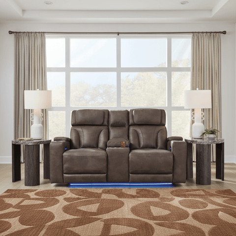 Ashley Homestore | Warrior Peak Power Reclining Loveseat with Console