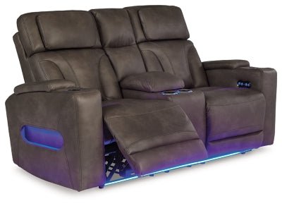 Ashley Homestore | Warrior Peak Power Reclining Loveseat with Console