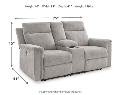 Barnsana Power Reclining Loveseat with Console
