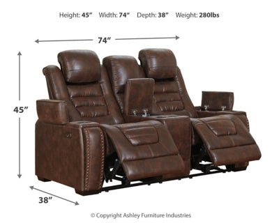 Game Zone Power Reclining Loveseat with Console