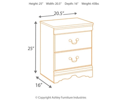 Ashley Homestore |NIGHT STAND W/2-DRAWERS B128-92