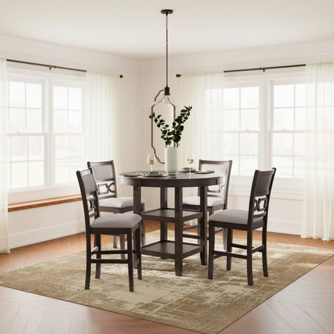 Langwest Counter Height Dining Table and 4 Barstools (Set of 5)
